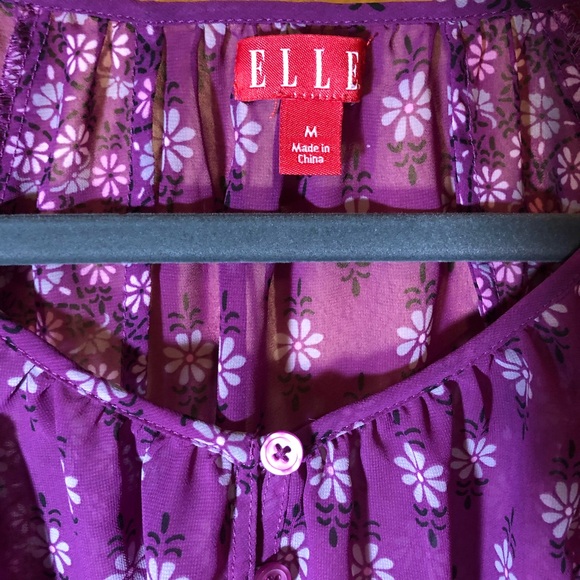 ELLE Women’s flower blouse size M - Picture 3 of 4